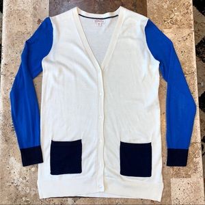 Women’s SZ S MERONA V-neck Color Block Cardigan